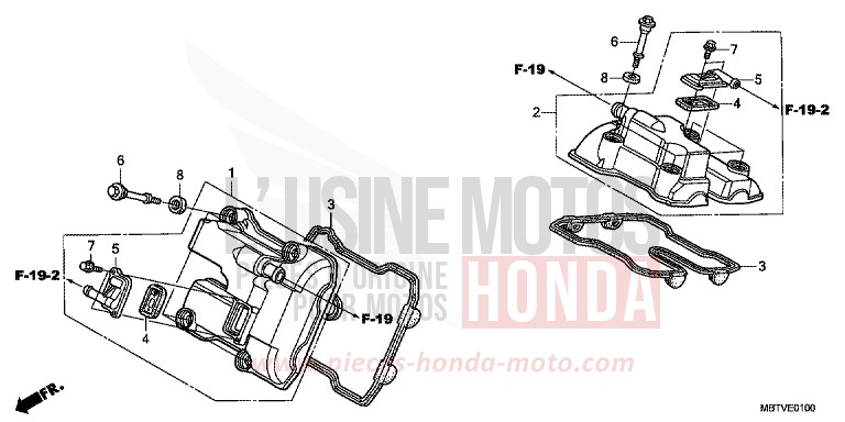 COUVERCLE DE CULASSE de Varadero ABS SHASTA WHITE (NH138) de 2011